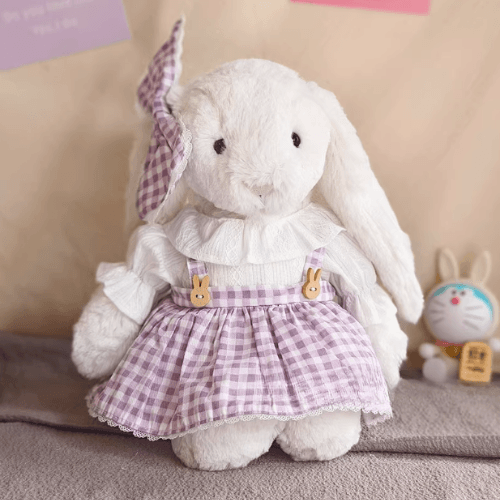 Lavender Check Skirt Set – Gingham & Wooden Button Look (for Bashful Bunny Medium) Lavender Check Skirt Set – Gingham & Wooden Button Look (for Bashful Bunny Medium)